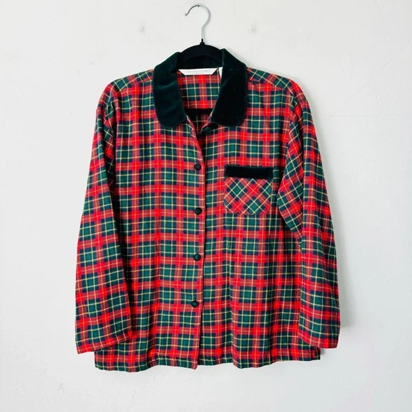Victorias Secret Country Vintage Plaid Red and Green Pajamas Set Women’s Size XS - Picture 5 of 12